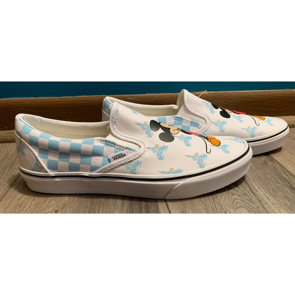 Disney World Vans 50th Anniversary Mickey Mouse Men's 10 Slip On Blue Shoes NWT - Picture 7 of 11